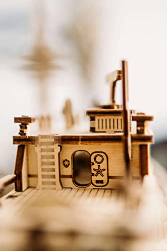 Wood Trick Yacht Mechanical 3D Wooden Puzzles for Adults and Kids to Build - Rides up to 8 ft - Model Kits for Adults - DIY Wooden Models for Adults Wood Trick