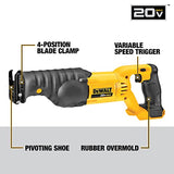 DEWALT 20V MAX Reciprocating Saw, 3,000 Strokes Per Minute, Variable Speed Trigger, Bare Tool Only (DCS380B), Black/Clear DEWALT