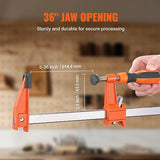 VEVOR Bar Clamps for Woodworking, 2-Pack 36" Clamp/Spreader, Quick-Change F Clamp with 600 lbs Load Limit, 2.5" Throat Depth, Cast Iron and Carbon VEVOR