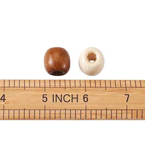 Craftdady 200Pcs Large Hole Barrel Wood European Loose Beads 4 Colors Natural Wooden Dreadlock Hair Braid Beads 16x16-17mm for Macrame Rosary - WoodArtSupply