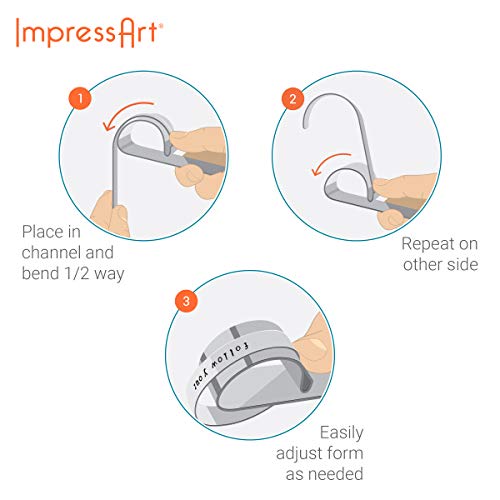 ImpressArt - Bracelet Bending Bar Kit, Tool for Bending Metal Blank Bracelets, Cuffs, Bangles for Metal Stamping & Metal Engraving, Bracelet Bending - WoodArtSupply