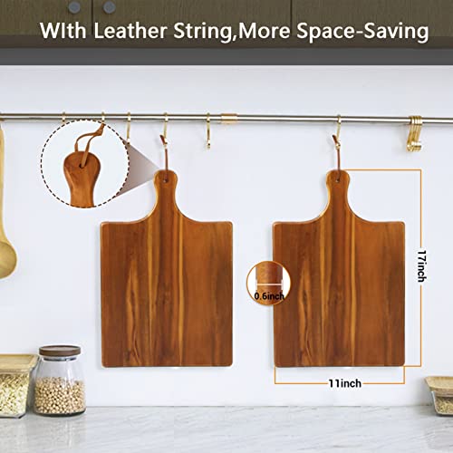 AIDEA Acacia Wood Cutting Board with Handle, Large Wooden Charcuterie Board for Bread, Cheese, Meat, and Fruits, Food Serving Tray for the Kitchen AIDEA