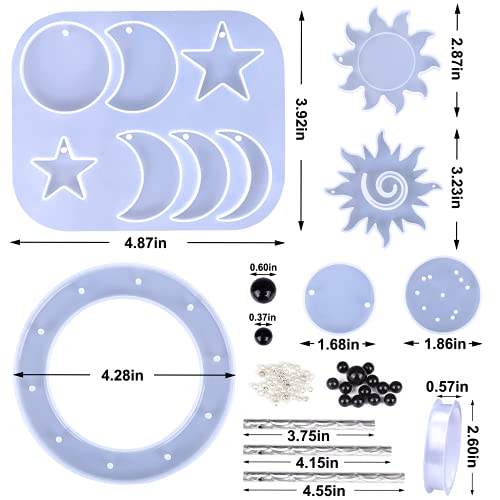 Palksky Resin Molds, 63 Pcs Wind Chimes Silicone Molds Kit, Epoxy Windchimes Casting Mold for DIY Wind Bell, Keychain Earring Pendants Ornaments - WoodArtSupply