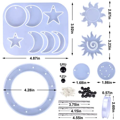 Palksky Resin Molds, 63 Pcs Wind Chimes Silicone Molds Kit, Epoxy Windchimes Casting Mold for DIY Wind Bell, Keychain Earring Pendants Ornaments - WoodArtSupply