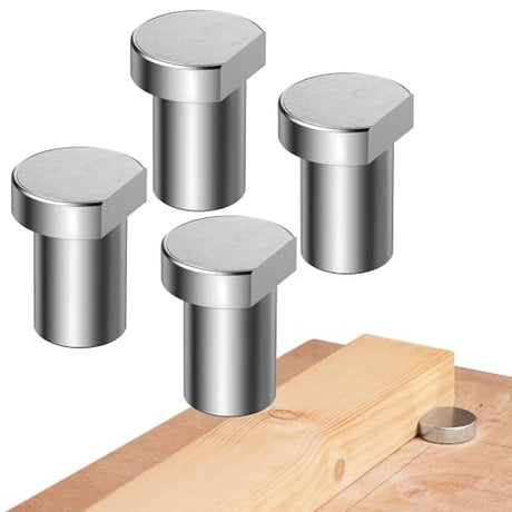 DAYDOOR Bench Dog Clamp, MFT Stainless Steel Table Stop for 3/4'' Dog Hole, Workbench Peg Brake Stops for Woodworking(19mm, 4 Pack) DAYDOOR