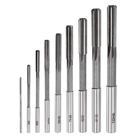 uxcell Chucking Reamer Set Lathe Machine Reamer Straight Flute Milling Cutter High Speed Steel H8 Tolerance (2mm 3mm 4mm 5mm 6mm 7mm 8mm 9mm 10mm) uxcell
