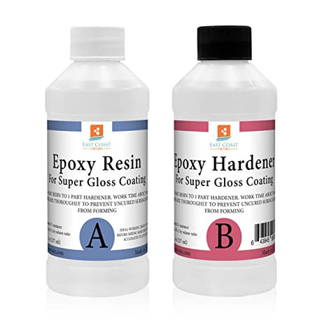 EPOXY Resin Crystal Clear 16 oz Kit. for Super Gloss Coating and TABLETOPS East Coast Resin