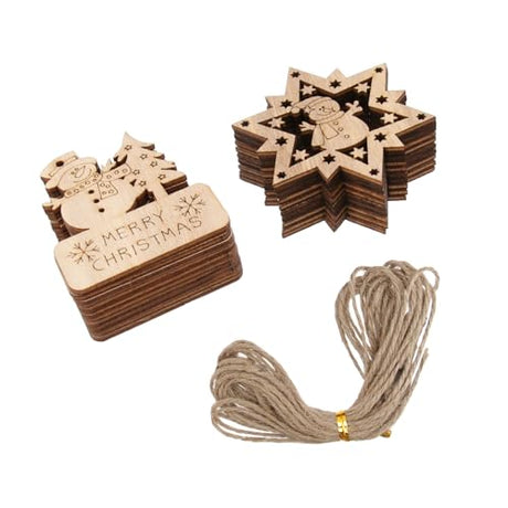ABOOFAN Christmas Carved Wooden Slice s en Unfinished Wooden Star Ornament ABOOFAN