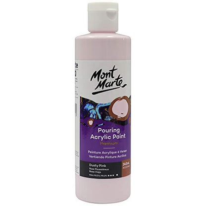 MONT MARTE Premium Pouring Acrylic Paint, 240ml (8.11oz), Dusty Pink, Pre-Mixed Acrylic Paint, Suitable for a Variety of Surfaces Including Stretched - WoodArtSupply