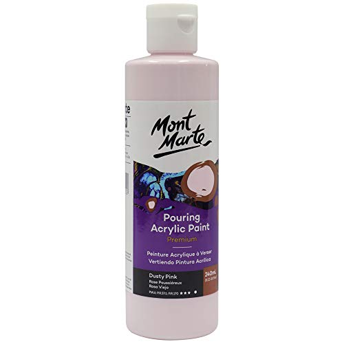 MONT MARTE Premium Pouring Acrylic Paint, 240ml (8.11oz), Dusty Pink, Pre-Mixed Acrylic Paint, Suitable for a Variety of Surfaces Including Stretched - WoodArtSupply