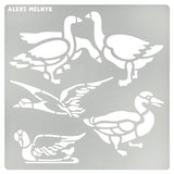 Aleks Melnyk No.477 Metal Stencil, Geese, Ducks, Poultry Farm, Birds, Animals, Canada Goose. Small Stencil, 1 PC, Template for Wood Burning, Aleks Melnyk