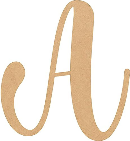 Wood Craft Letter Tall 4 Inch A Wooden Letter Unfinished Craft, Wood Alphabet for Nursery Room Decor, Casking Cream MDF Cutout