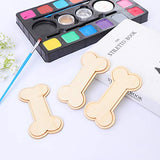 Samanter Dog Bone Wood,Unfinished Wood DIY Craft, (4.3 x 2.2 in, 24pcs) Samanter