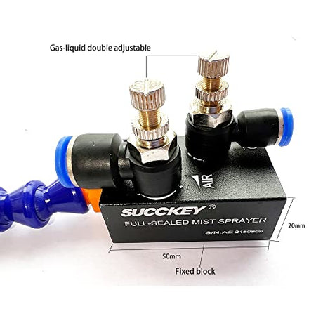 BACHIN Upgrade Version Mist Coolant Lubrication Spray System for Metal Cutting Engraving Cooling Sprayer Machine for Air Pipe CNC Lathe Milling Drill BACHIN