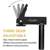 2 Pack 3/4 Inch (19mm) MFT Bench Dog Clamps, Aluminum Alloy Hold Down Clamps for Woodworking with Quick Release, Adjustable Benchtop Clamps for ViewReal