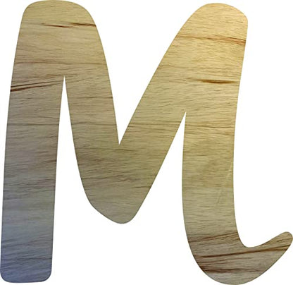 Wooden Letter 5" Blank M MUTHIKE Font