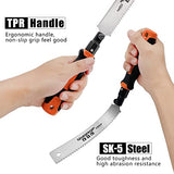 QYQRQF Japanese Hand Saw, 7 Inch Flush Cut Saw Double Edge Sided Pull Saw for Woodworking (Orange) QYQRQF