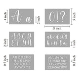 Letter Stencils for Painting on Wood - 46 Pack Large Alphabet Stencil Templates with Numbers and Signs, Reusable Letters and Numbers Stencils in 4 REOLAN