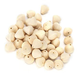 50Pcs Wooden Beads for Crafts, Natural Wood Beads Cone Shape Unfinished Wooden Loose Beads Wood Spacer Beads for Crafts DIY Jewelry Making HERCHR
