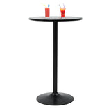 Modern 40" Black Round Bar Table with Solid Top and Sturdy Metal Base Dopinmin