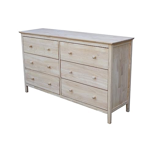 International Concepts Dresser with 6 Drawers, Unfinished IC International Concepts