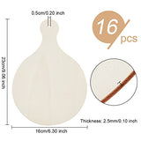OLYCRAFT 16pcs Wood Craft Cutting Board with Handle Mini Wooden Cutting Board Round Unfinished Wood CheeseServing Tray for DIY Christmas Decor Home OLYCRAFT