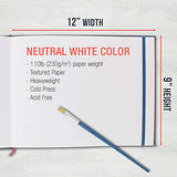 U.S. Art Supply 9" x 12" Watercolor Book, 2 Pack, 76 Sheets, 110 lb (230 GSM) - Linen-Bound Hardcover Artists Paper Pads - Acid-Free, Cold-Pressed, U.S. Art Supply