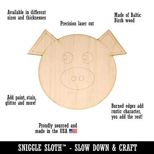 Happy Cat Face Doodle Unfinished Wood Shape Piece Cutout for DIY Craft Projects - 1/8 Inch Thick - 6.25 Inch Size