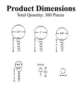 Mandala Crafts Split Key Ring with Chain Kit - Keychain Rings with Open Jump Rings for Keychains - Keychain Kit with Screw Eye Pins for Resin Mandala Crafts