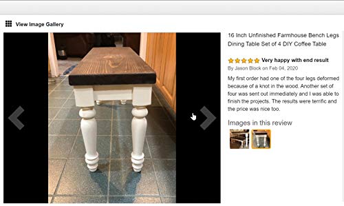 decorluxes Farmhouse Table Legs, Legs for Furniture Set of 4 Unfinished Wood Furniture | Dining Table Legs | Easy to Paint Any Color You Want