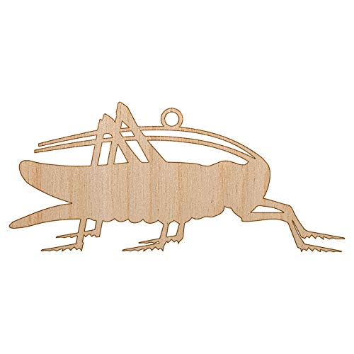 Grasshopper Insect Solid Unfinished Craft Wood Holiday Christmas Tree DIY Pre-Drilled Ornament Sniggle Sloth