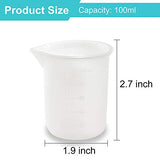 Coopay 12 PCS 100 ml Silicone Measuring Cups for Resin Non-Stick Mixing Cups Glue Tools, Precise Scale for for Resin DIY Craft Jewelry Making Coopay