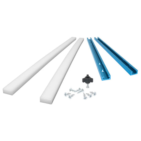 POWERTEC 71673 Table Saw Sled Kit w/T-Tracks, Miter Bars, Knob, Bolt and Screws Set POWERTEC