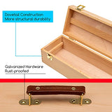 MEEDEN Medium Art Supply Storage Box - Multi-Function Solid Beech Wooden Chest/Art Tool Box with Lift Out Trays for Paint Brush, Pencil, Pastel, and MEEDEN