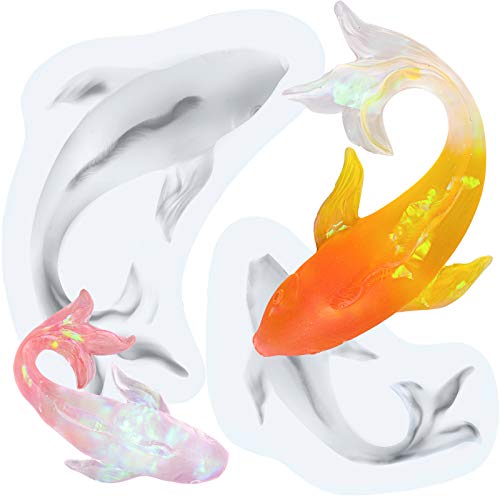 Goldfish Epoxy Resin Silicone Molds Koi Fish Jewelry Making Supplies, Fondant Cake Decorating Chocolate Candy Baking Tools, Cement Concrete Polymer