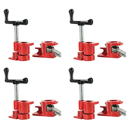 FLK Tech 4 Pack 3/4” Wood Gluing Pipe Clamp Set Heavy Duty FLK Tech