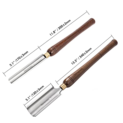 IMOTECHOM 2-Pieces HSS Roughing Gouge Lathe Chisel Set Wood Turning Tools with Wooden Box, 1-Inches and 2-Inches - WoodArtSupply