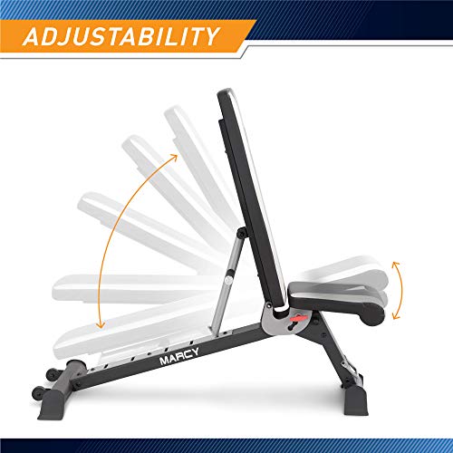 Marcy Adjustable Utility Bench for Home Gym Workout SB-670 - WoodArtSupply