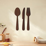 ABOOFAN 1 Set Wooden Fork Spoon Sign Room Decor Dining Room Wall Decor Kitchen Rustic Art Fork and Spoon Wall Decor Wall Decor Living Room Eat Sign ABOOFAN