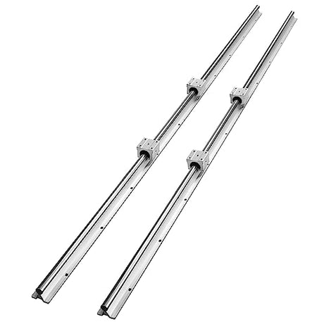 VEVOR Linear Guide Rail Set, SBR16 1500mm, 2 PCS 59 in/1500 mm SBR16 Guide Rails and 4 PCS SBR16UU Slide Blocks, Linear Rails and Bearings Kit for VEVOR