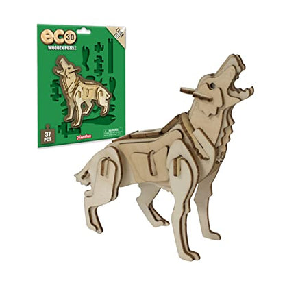 Eco 3D Wooden Puzzle Wolf from Deluxebase. Animal Themed DIY 3D Puzzle Craft Kit. Sustainable Wood Forest Animal Toys. Perfect Model Building Kits - WoodArtSupply