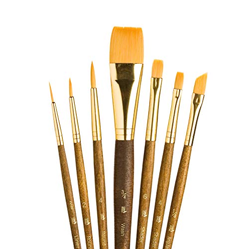 Princeton Real Value, Series 9100, Paint Brush Sets for Acrylic, Oil & Watercolor Painting, Syn-Gold Taklon (Rnd 2, 4, Liner 2/0, Shader 2, 6, PRINCETON ARTIST BRUSH CO.