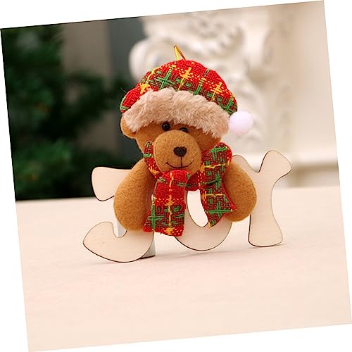 Anneome 4 Pcs Christmas Tree Hanging Pendant Unfinished Wooden Ornaments Christmas Hanging Pendant Letter a Ornament Santa Claus Accessories Anneome