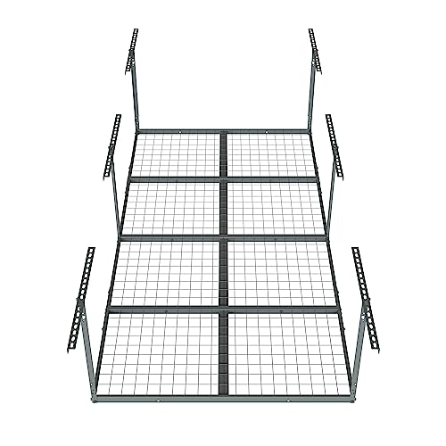 Everest Max 4 x 8 Overhead Garage Storage Rack, Heavy Duty Shelving, Adjustable Garage Storage Home Organization Storage Rack, 750lbs Weight Everest