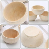COHEALI 4pcs Wooden Bowl,Pinch Bowls,Mini Unfinished Bowls,Wooden Craft Bowls, Acacia Wood Small Bowls for Dipping Sauce,Nuts,Snacks COHEALI