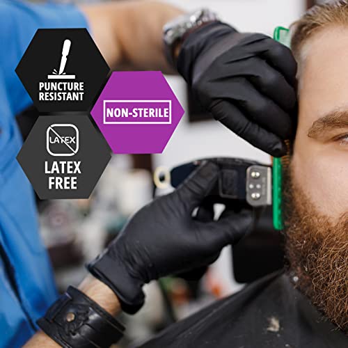 MED PRIDE Black Nitrile Examination Gloves Medium [Box of 50]- 4 Mil Thick Disposable Latex/Powder-Free Surgical Gloves For Doctors Hospital & Home MED PRIDE