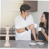 2pcs Glass Menorah Glass Candlestick Holder Unfinished Wooden Candlesticks Pillar Candle Dish Table Candlestick Small Candle Tray Bracket Candlestand EXCEART