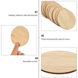 Operitacx 15pcs Round Bamboo Unfinished Wood Circle Unfinished Round Discs Spring Wooden Cutout Unfinished Bamboo Chips Christmas Toys Kid Toys Operitacx