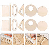 EXCEART 180 Pcs DIY Earrings Unfinished Wooden Earrings Lip Gloss Kits Blank Wood Charms DIY Wooden Earrings Charms Natural Wood Pendants Jewelry EXCEART