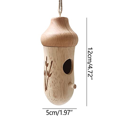 Hummingbird Nest, New Wooden Humming Bird House Outside Hanging,Hummingbird Nest for Wren Swallow Sparrow Hummingbird Finch Houses (Style B, Wooden) Rhiney